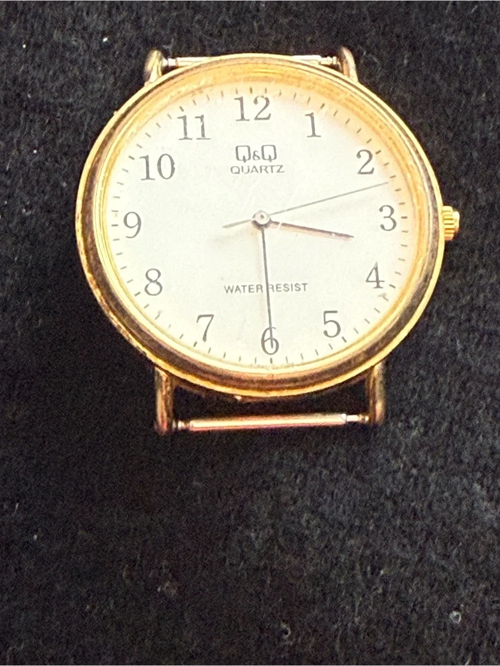 Q&Q CITIZEN Watch Face Gold Tone NO BAND 35mm Case 3 Bar Water Resistant Quartz.